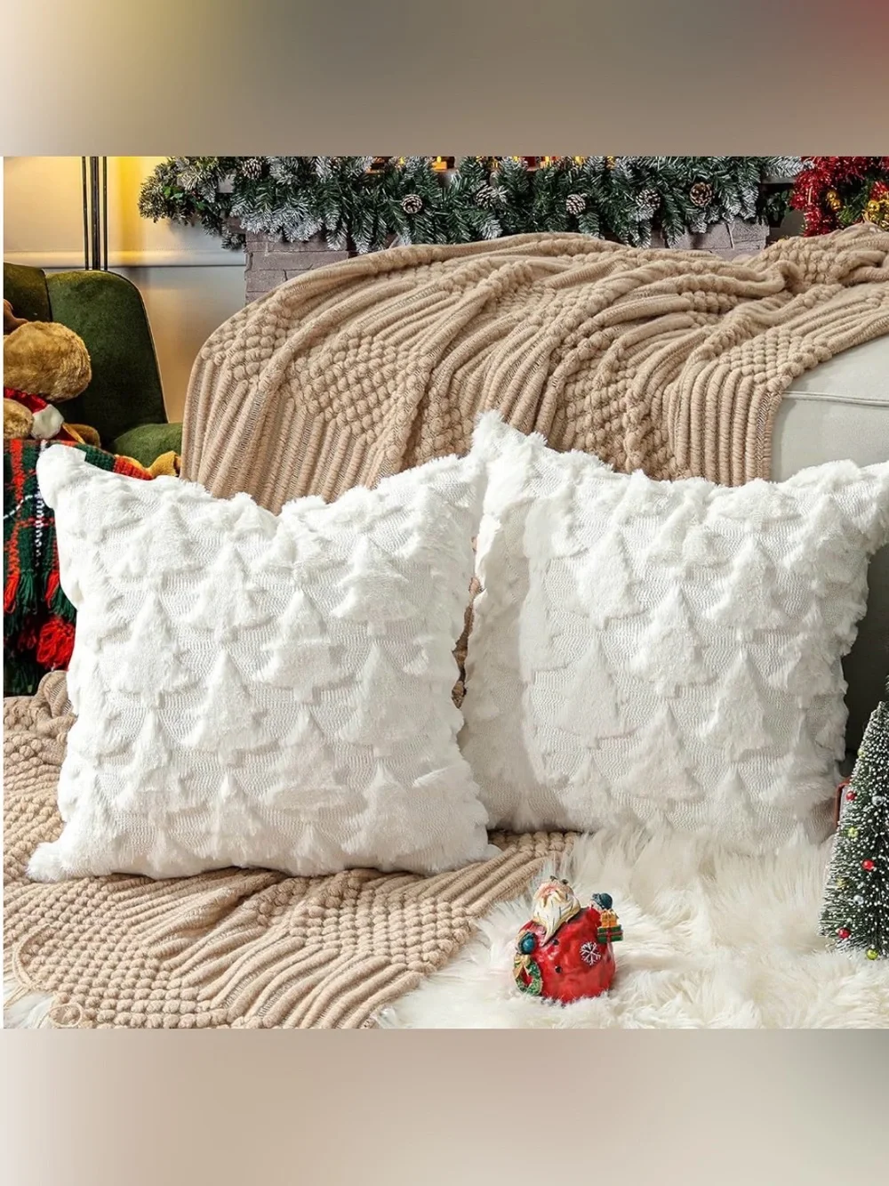 Christmas Tree Textured Pillow Covers